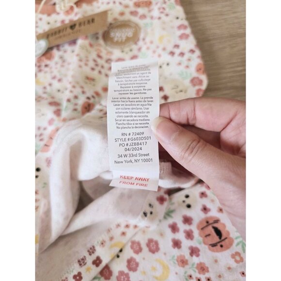 Rabbit Bear Organic Cotton Halloween Pumpkin Skull Floral Toddler Pajamas 4T - Picture 8 of 9